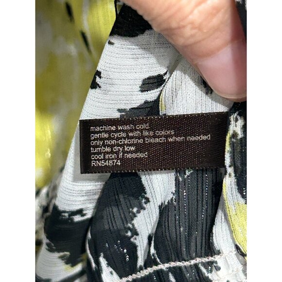 Multicolor Sheer Blouse With Elastic Hem & 3/4 Sleeves By The Limited Size XL - Picture 9 of 11